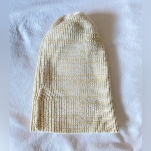 Gold and White Beanie